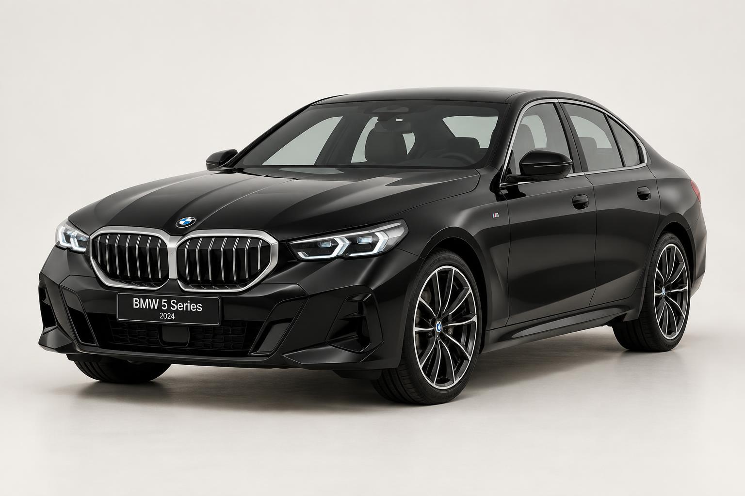 BMW 5 Serie 2024 in zwart huren bij MalaCars Nederland